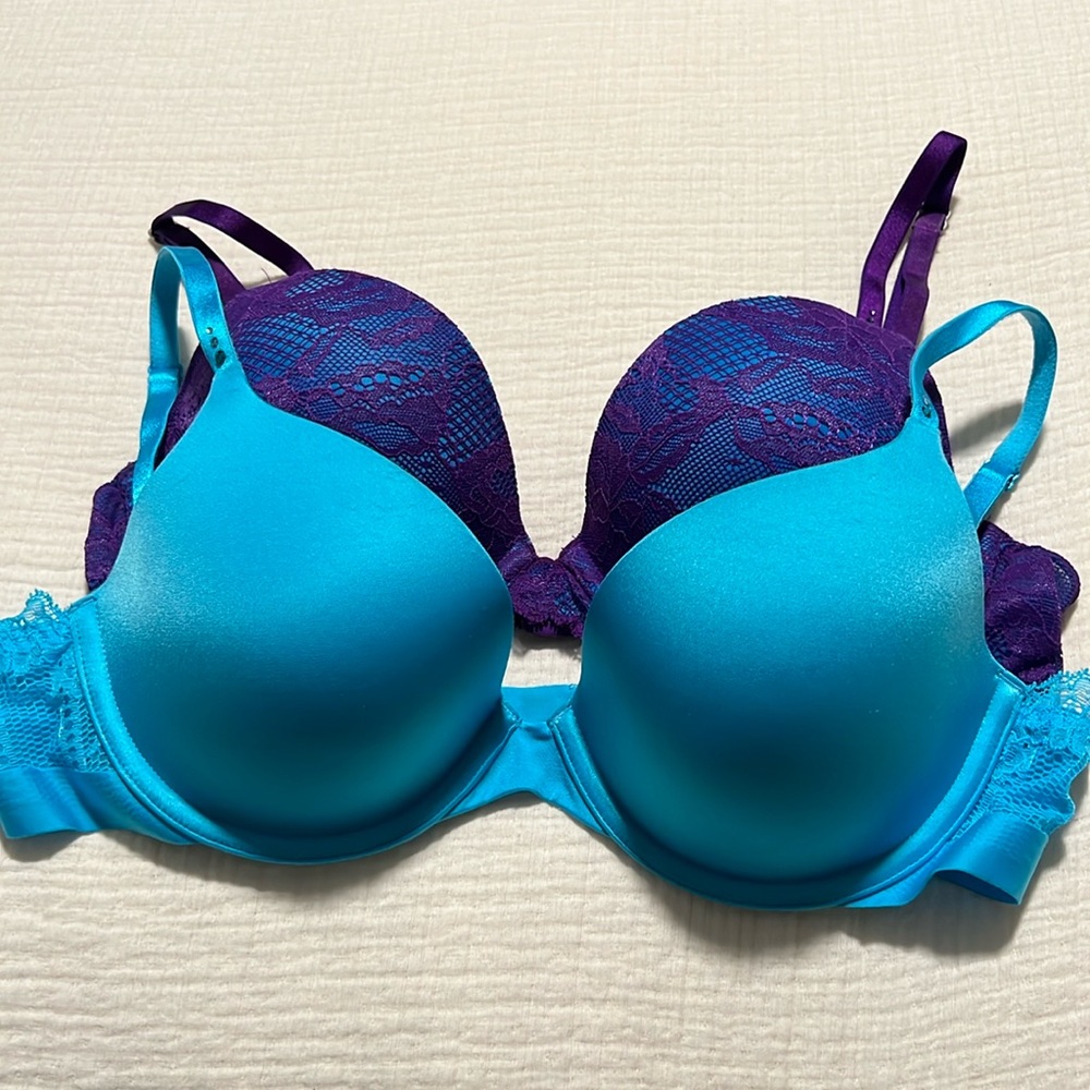 Set of two. Victoria’s Secret 34C Biofit Demi Uplift  lace lined push up bras.